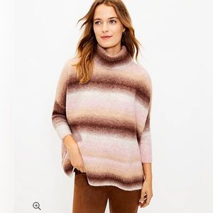 LOFT Ombre Turtleneck Poncho Sweater